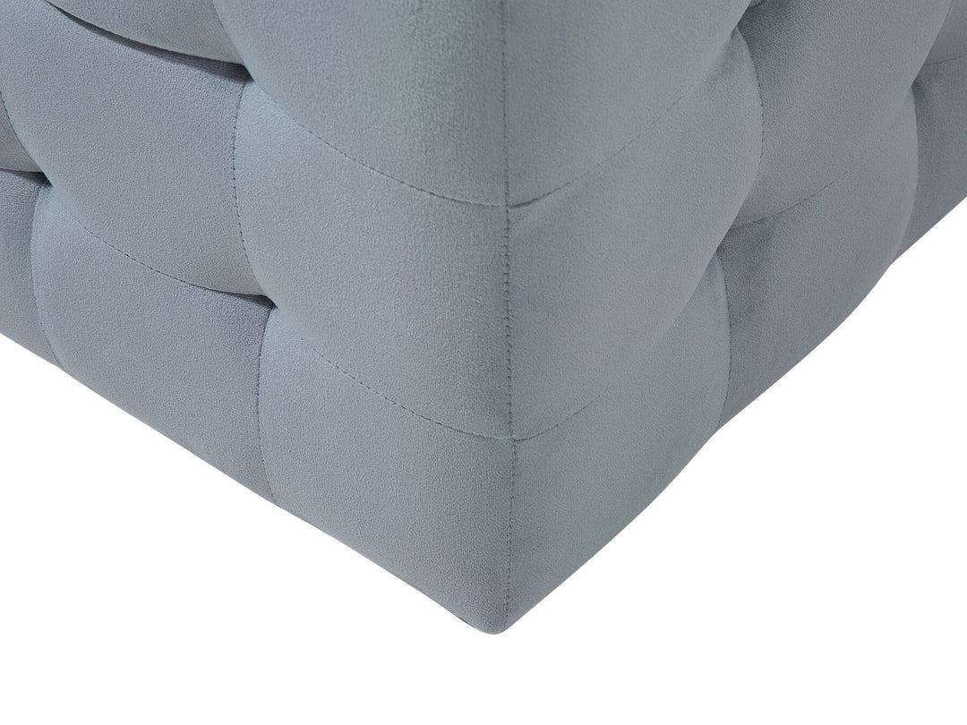 Velvet Storage Ottoman Grey Michigan