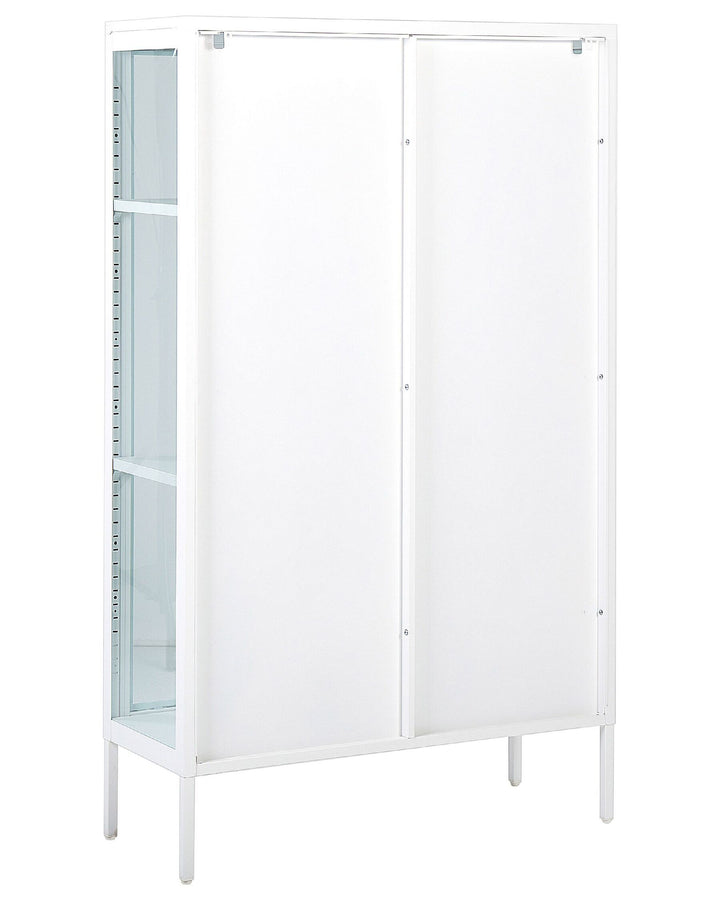 Steel Display Cabinet White Nash