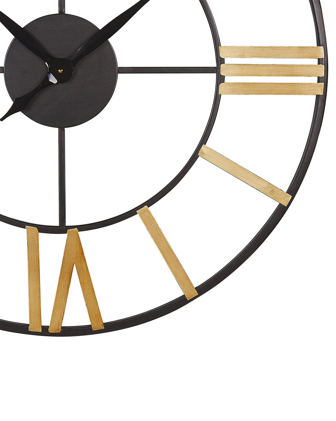 Iron Skeleton Wall Clock ø 80 cm Black and Gold Valsot