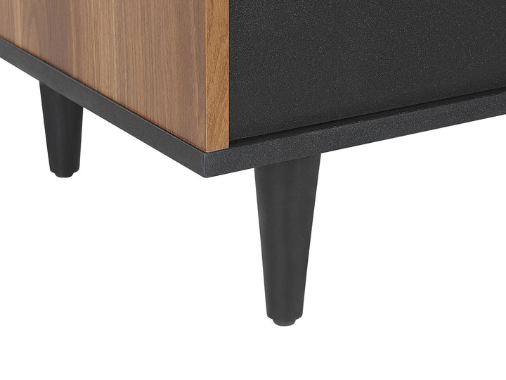 3 Drawer Sideboard Black with Dark Wood Kuro