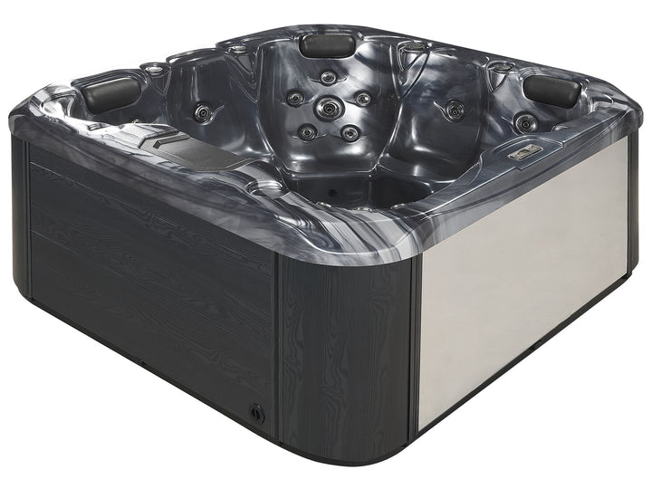 Square Hot Tub with LED Grey Lastarria