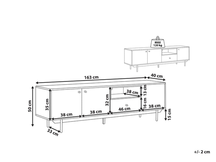 TV Stand Light Wood with White Itaca