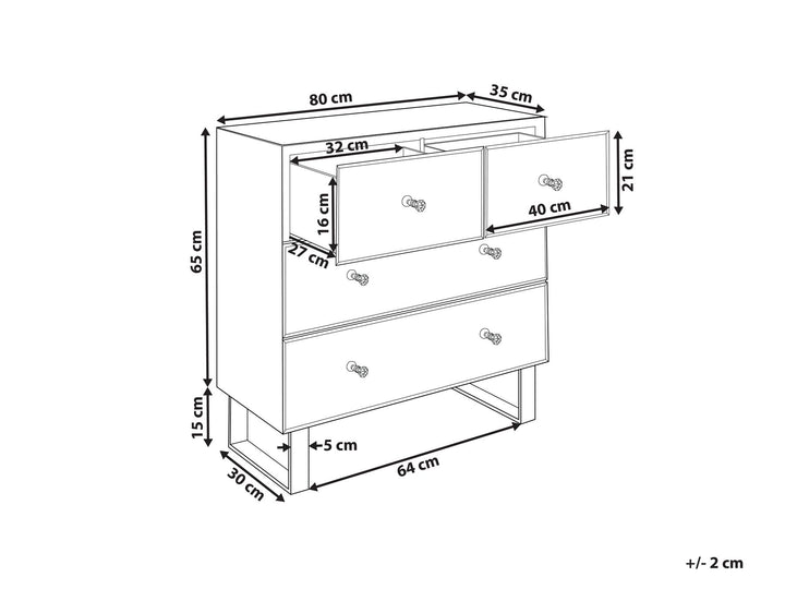 4 Drawer Mirrored Chest Silver Nesle