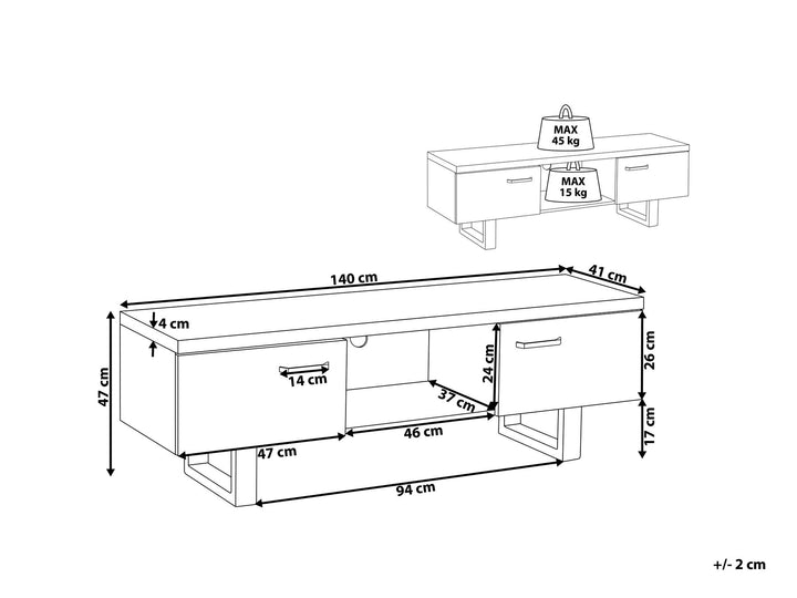 TV Stand Dark Wood Timber