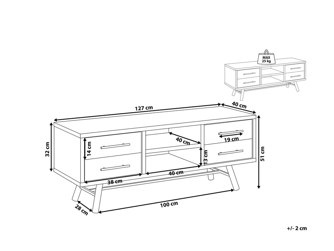 TV Stand Light Wood Atlanta