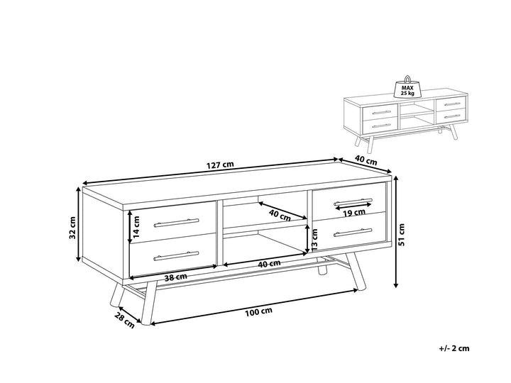 TV Stand Light Wood Atlanta