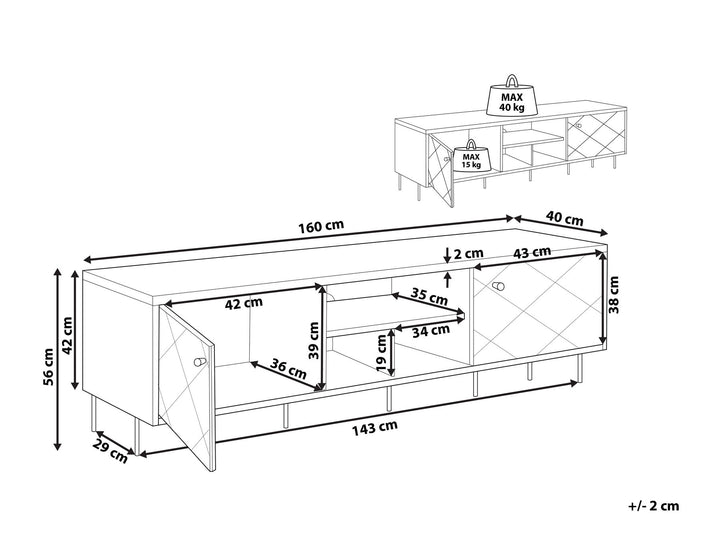 TV Stand Dark Wood and Grey Palmer