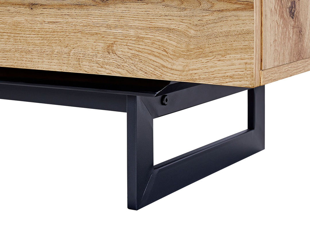 3 Drawer Sideboard Light Wood with Black Fiora