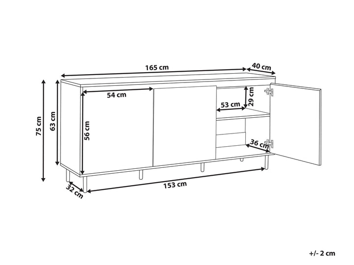 3 Door Sideboard Light Wood Nikea