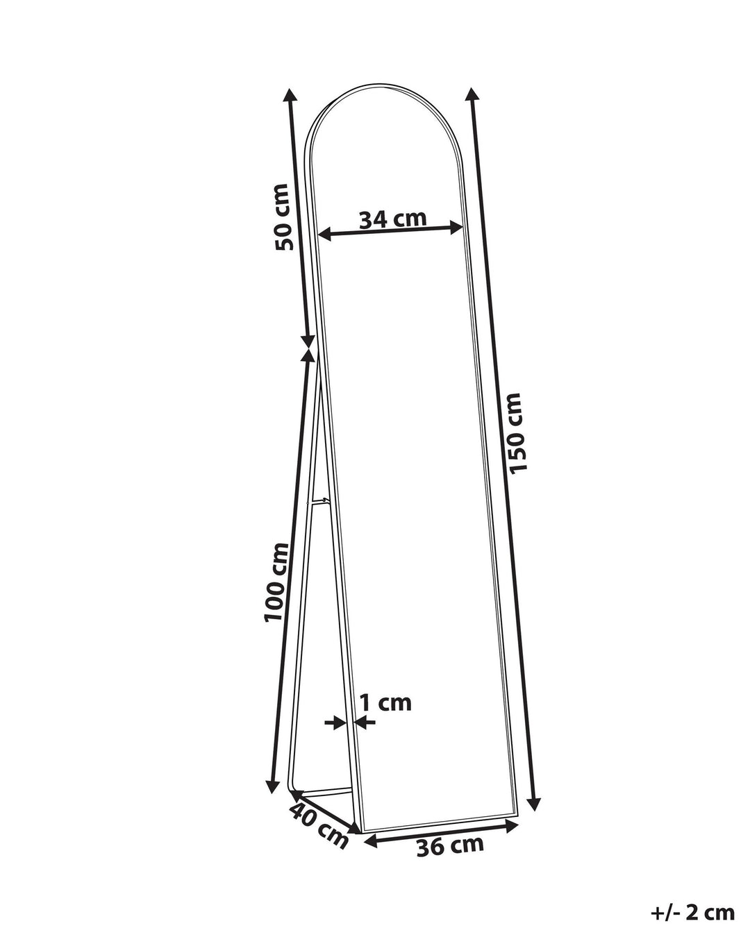 Standing Mirror Gold Bagnolet