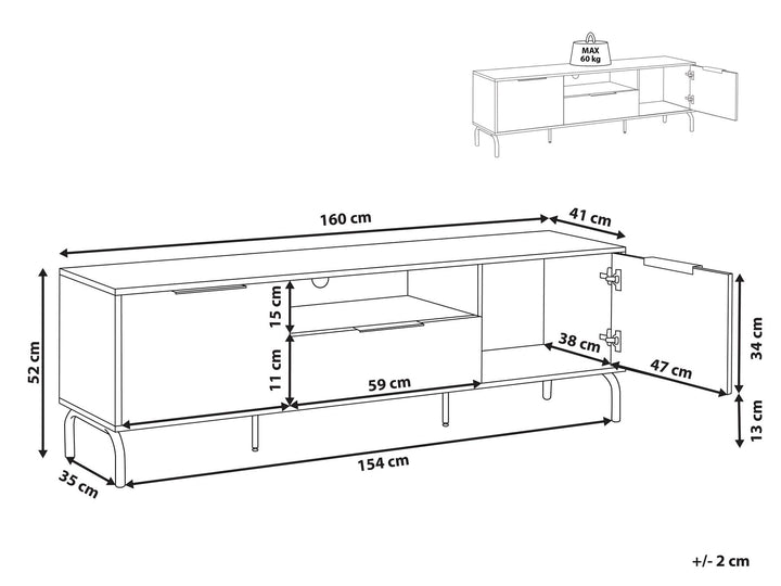 TV Stand Black with Light Wood Arkley