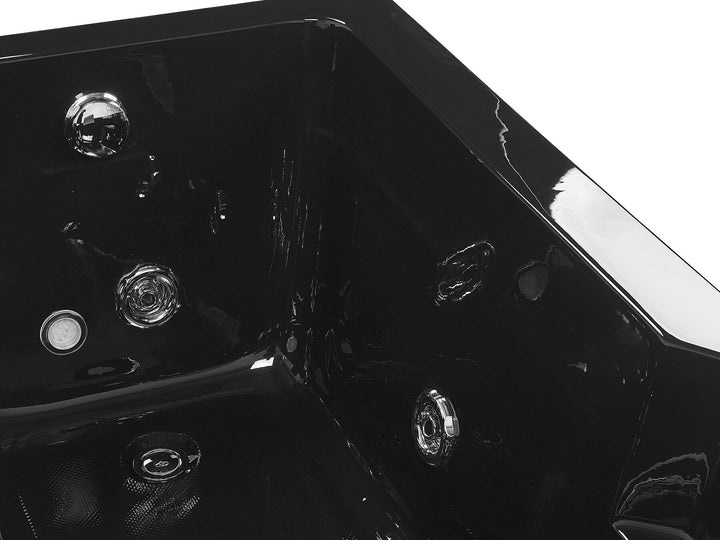 Left Hand Whirlpool Bath with LED 1690 x 810 mm Black Artemisa