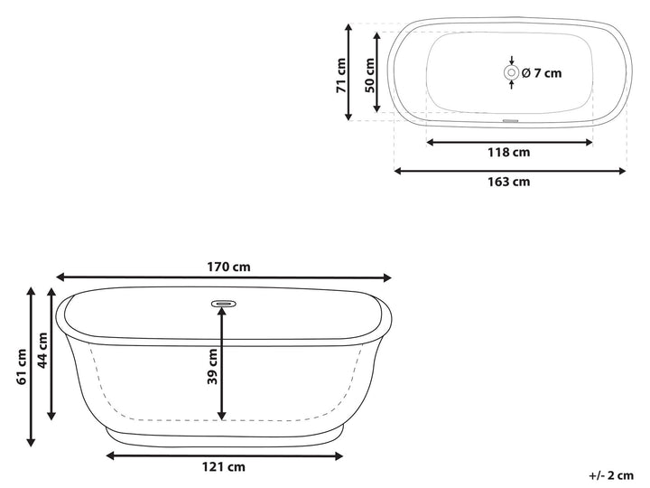 Freestanding Bath 1700 x 770 mm Green Tesoro