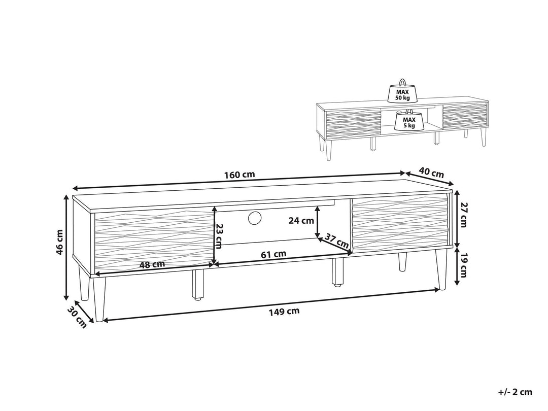 TV Stand Dark Wood Kayan