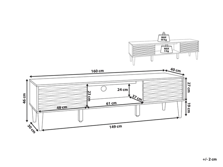 TV Stand Dark Wood Kayan