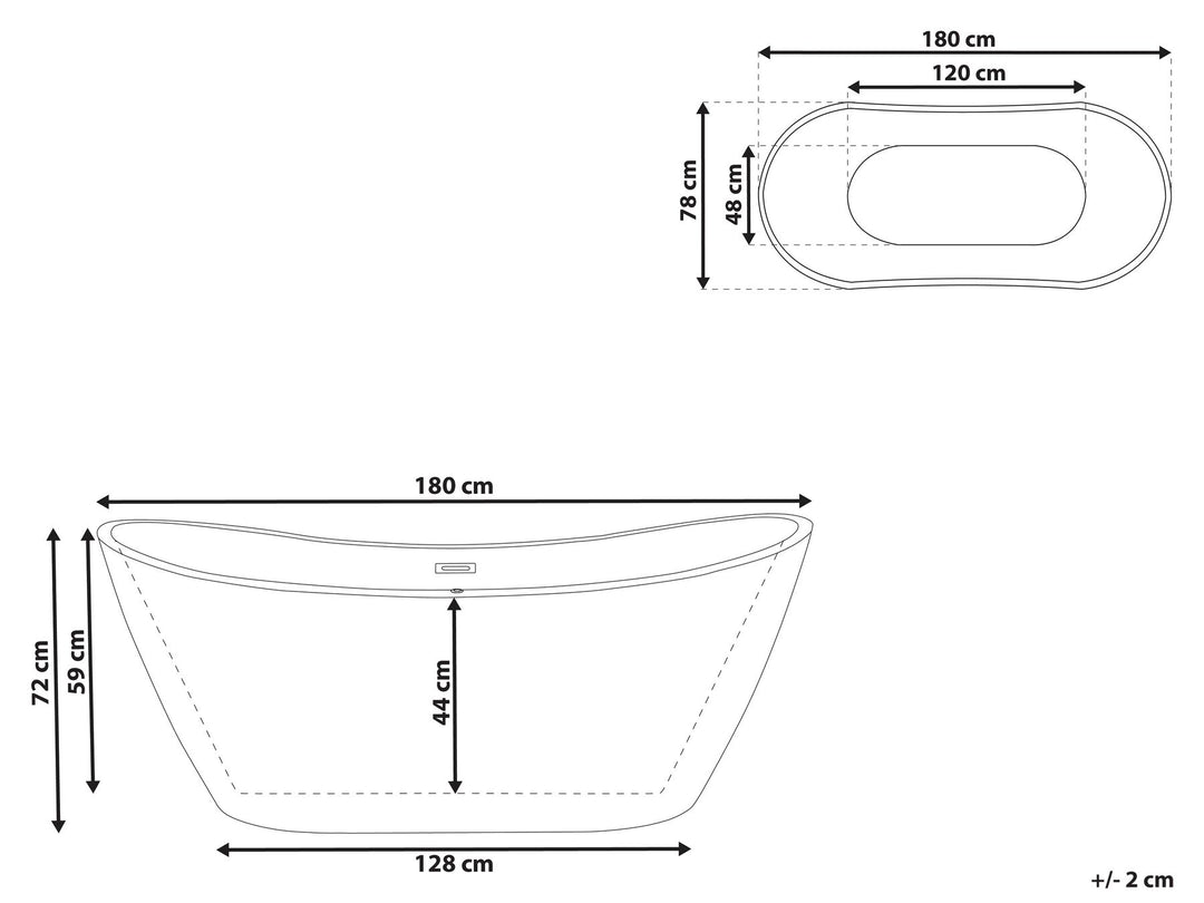 Freestanding Bath 1800 x 780 mm Red Antigua