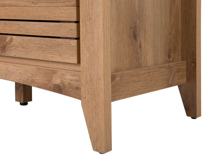 3 Drawer Sideboard Light Wood Agora