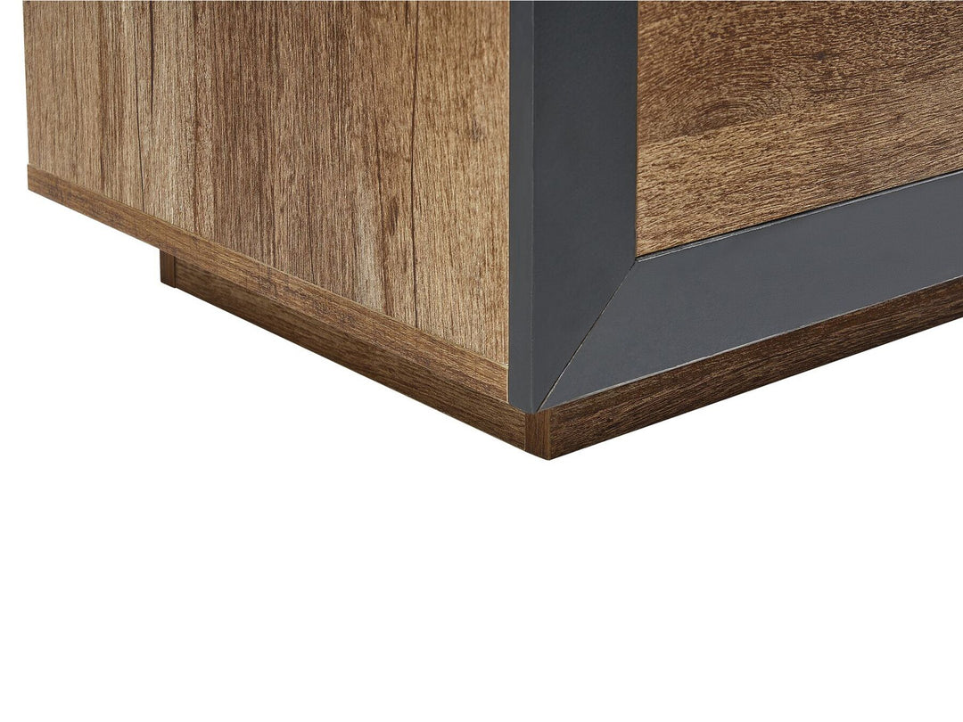 2 Door Sideboard LED Light Wood and Black Marana