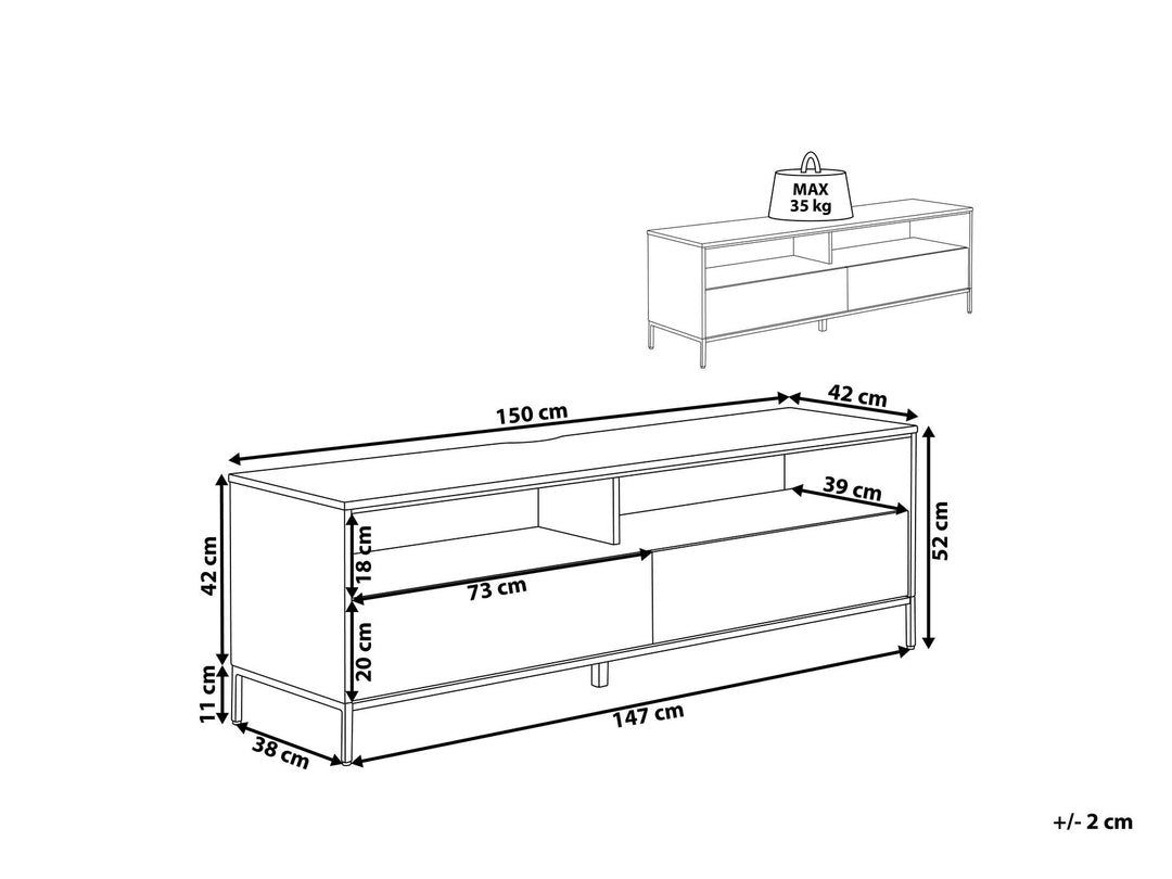 TV Stand LED White Sydney