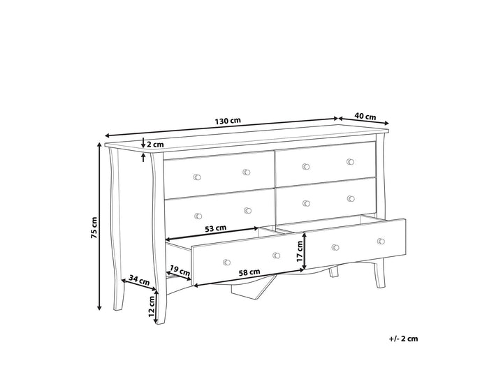 6 Drawer Chest Black Winchester