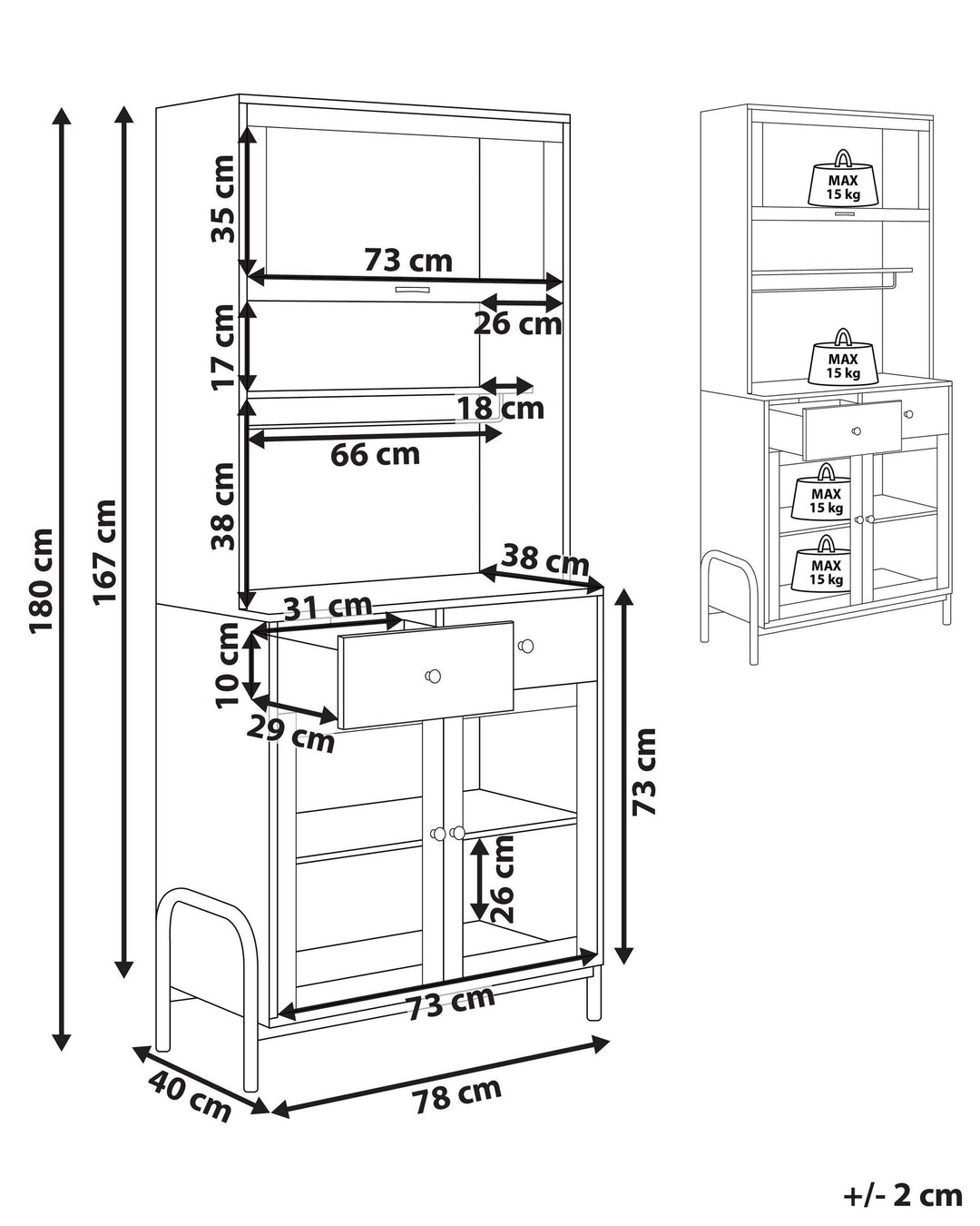 Cabinet with Glass Displays White Parlin