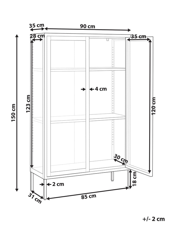 Steel Display Cabinet White Nash