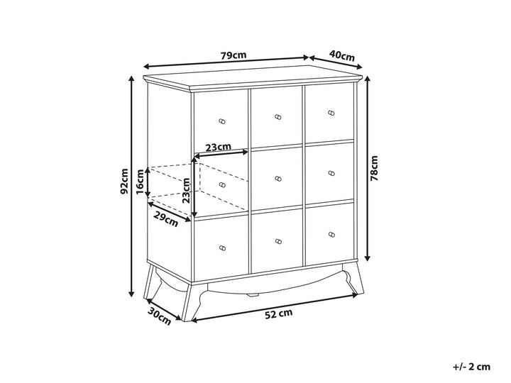 9 Drawer Cabinet Multicolour Kuma