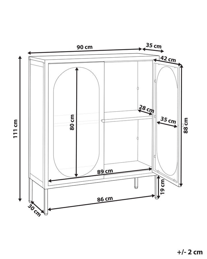 Steel Display Cabinet Black Sarre