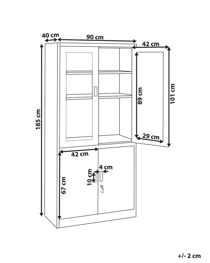 Metal Display Cabinet White Malachite