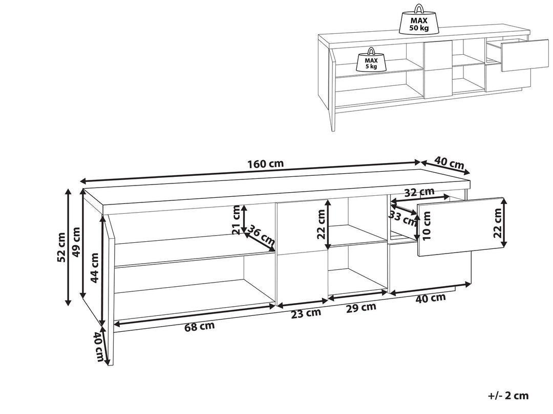 TV Stand Light Wood and White Farada