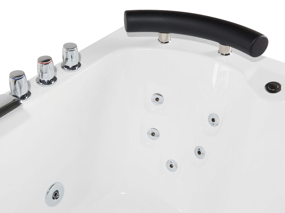 Left Hand Whirlpool Corner Bath with LED 1580 x 1130 mm White Paradiso