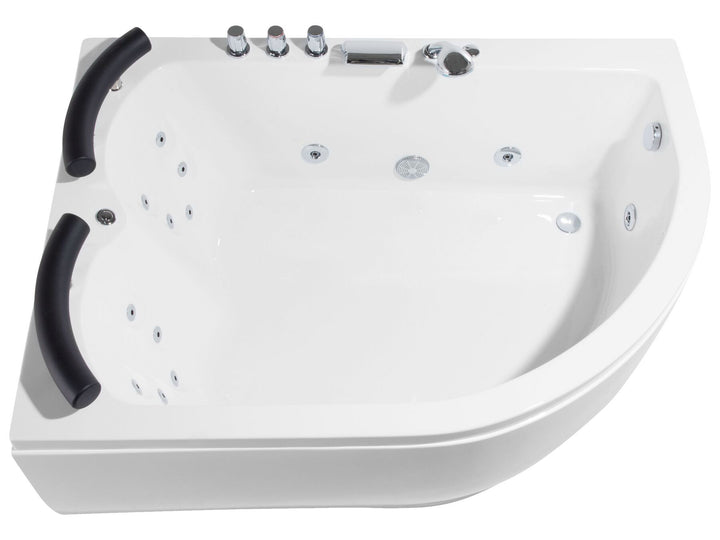 Right Hand Whirlpool Corner Bath with LED 1580 x 1130 mm White Paradiso