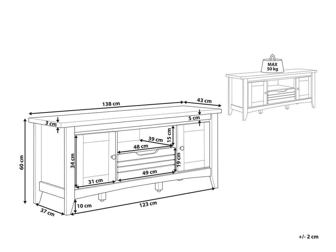 TV Stand Light Wood Agora