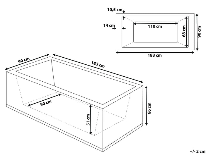 Right Hand Whirlpool Bath with LED 1830 x 900 mm White Varadero