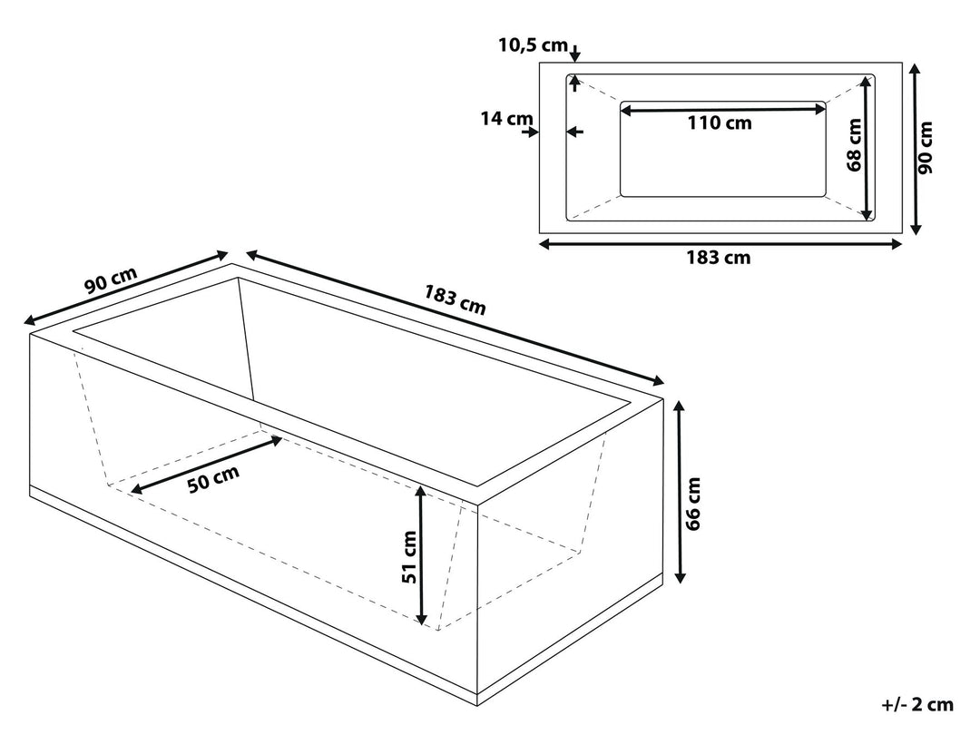 Right Hand Whirlpool Bath with LED 1830 x 900 mm Black Varadero