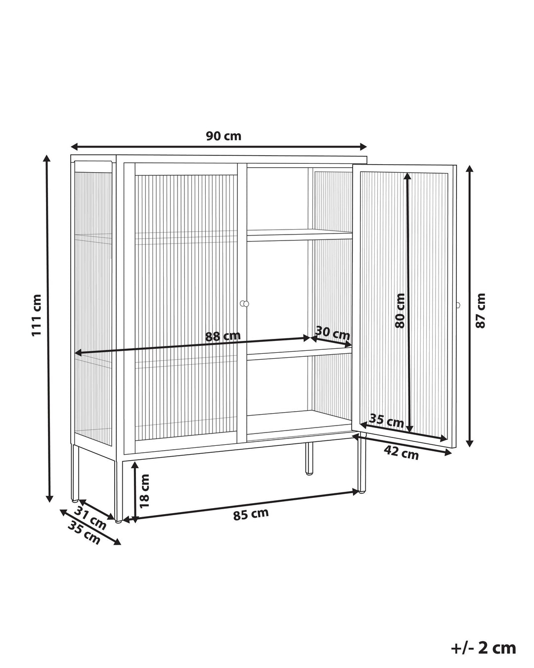 Steel Display Cabinet Black Lerryn