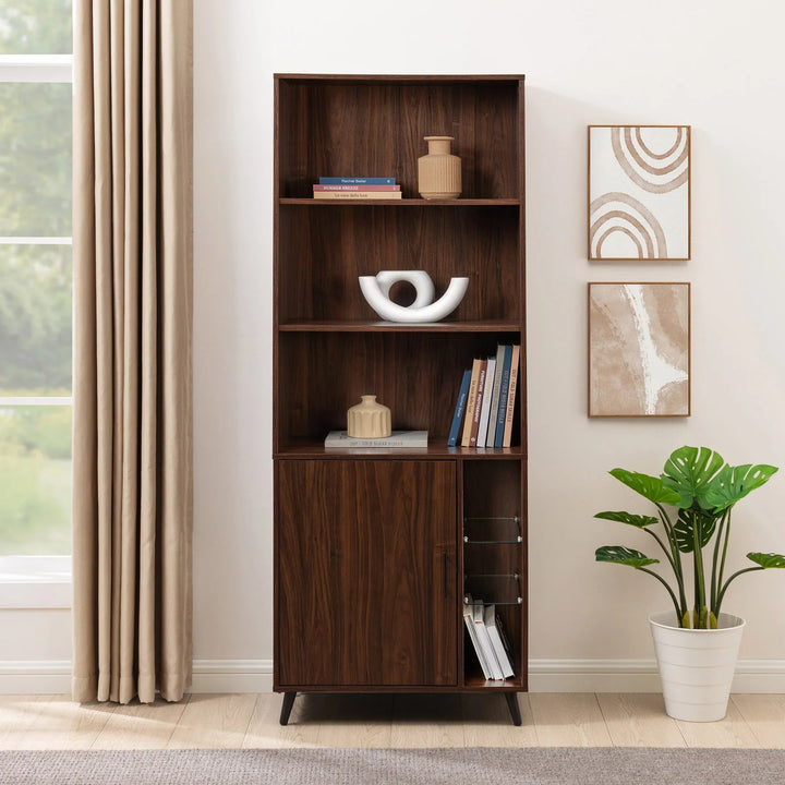 1 Door Storage Cabinet Dark Walnut Flaminia