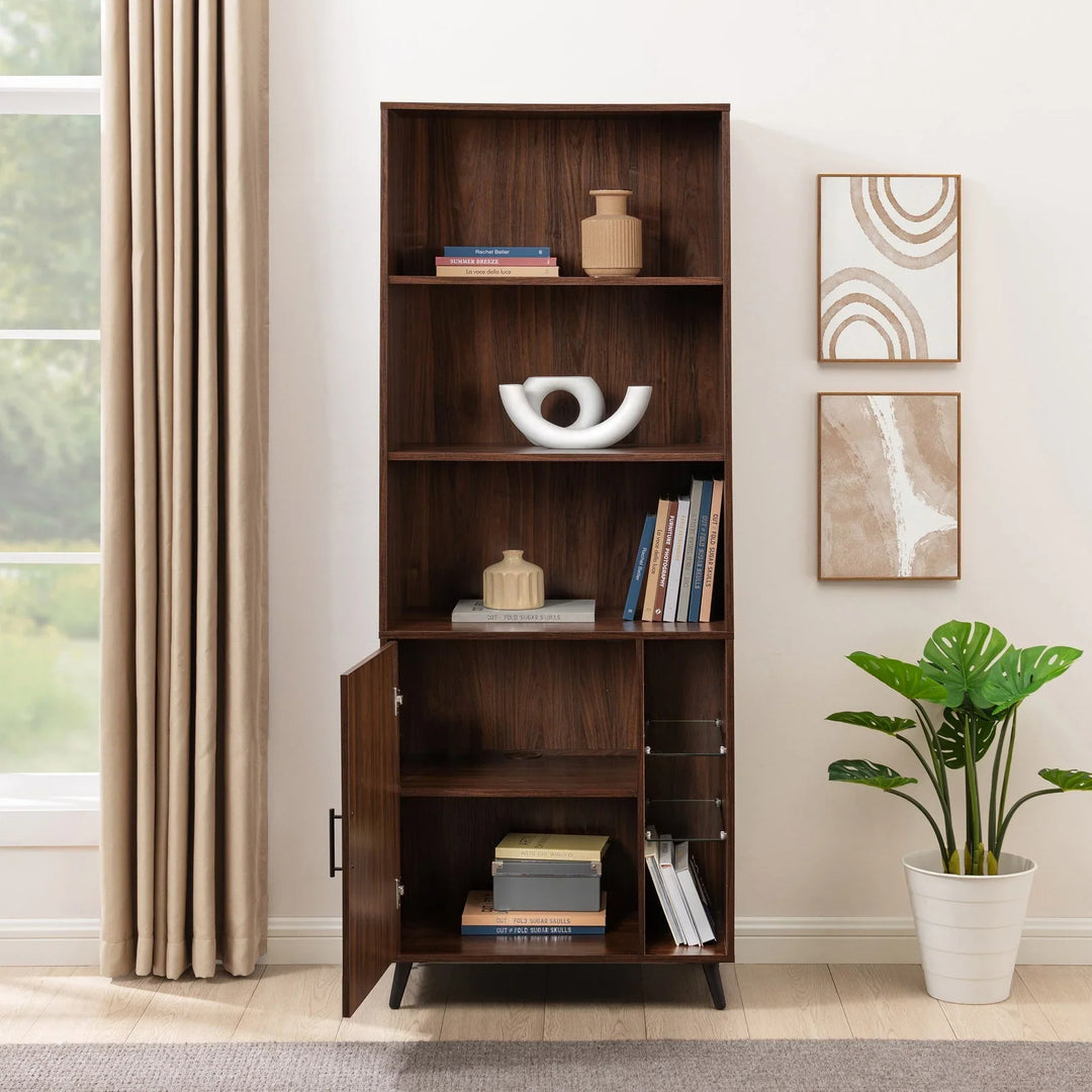 1 Door Storage Cabinet Dark Walnut Flaminia