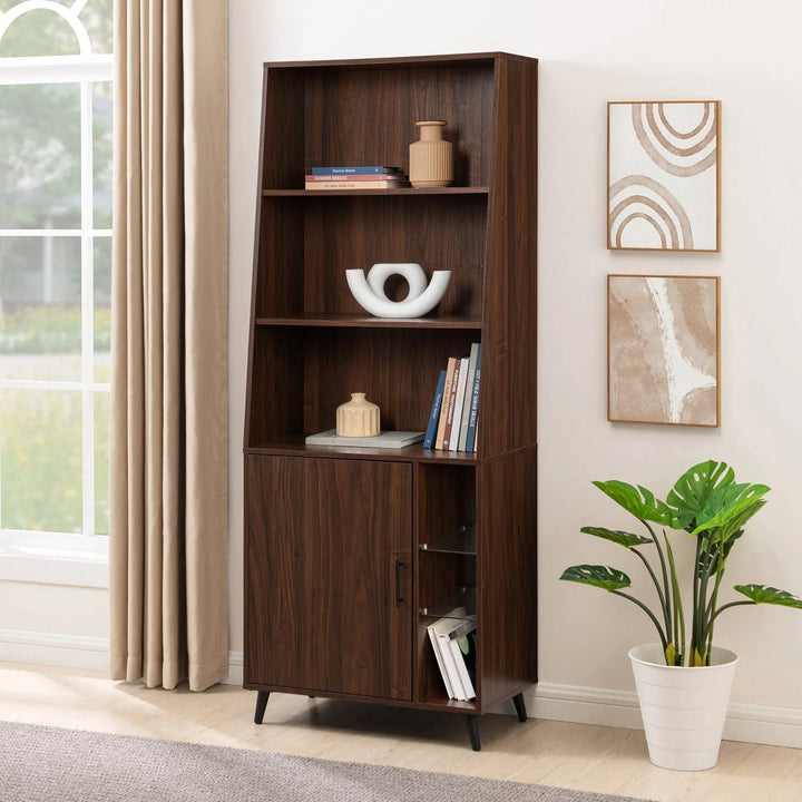 1 Door Storage Cabinet Dark Walnut Flaminia