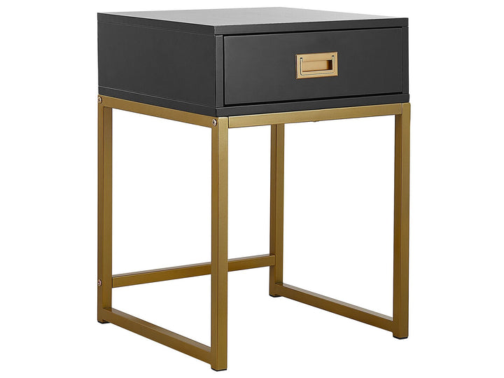 1 Drawer Side Table Black Largo