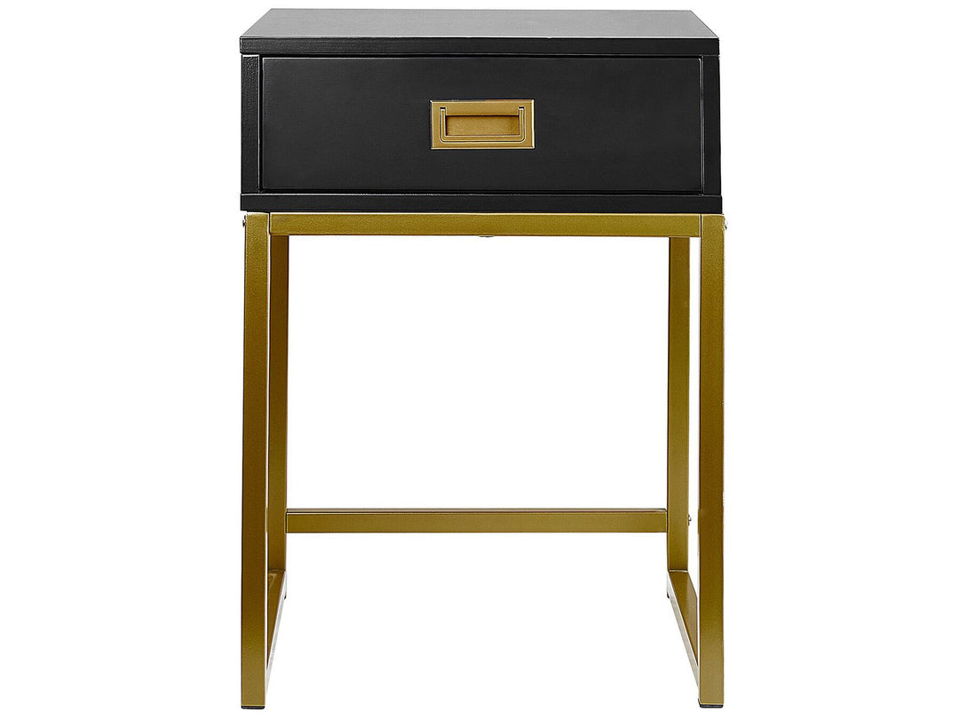 1 Drawer Side Table Black Largo