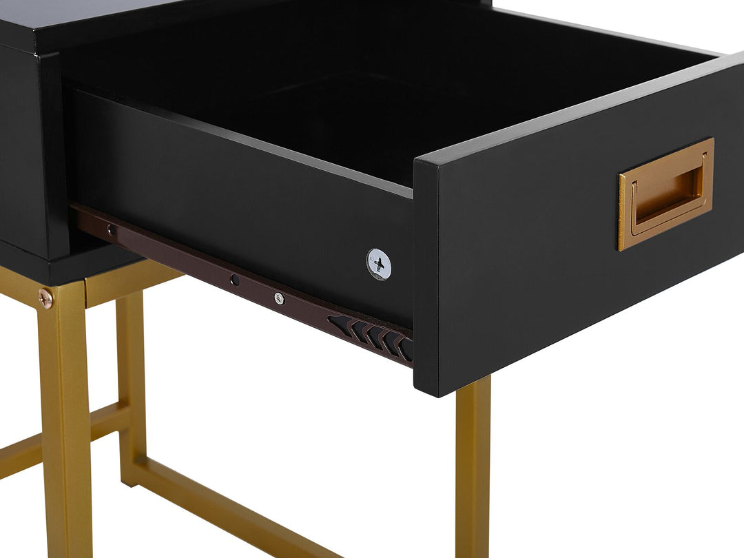 1 Drawer Side Table Black Largo