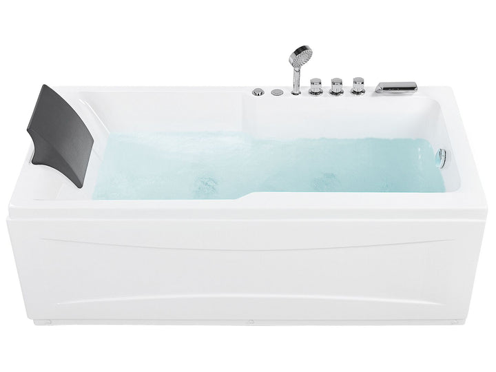 Left Hand Whirlpool Bath with LED 1690 x 810 mm White Artemisa