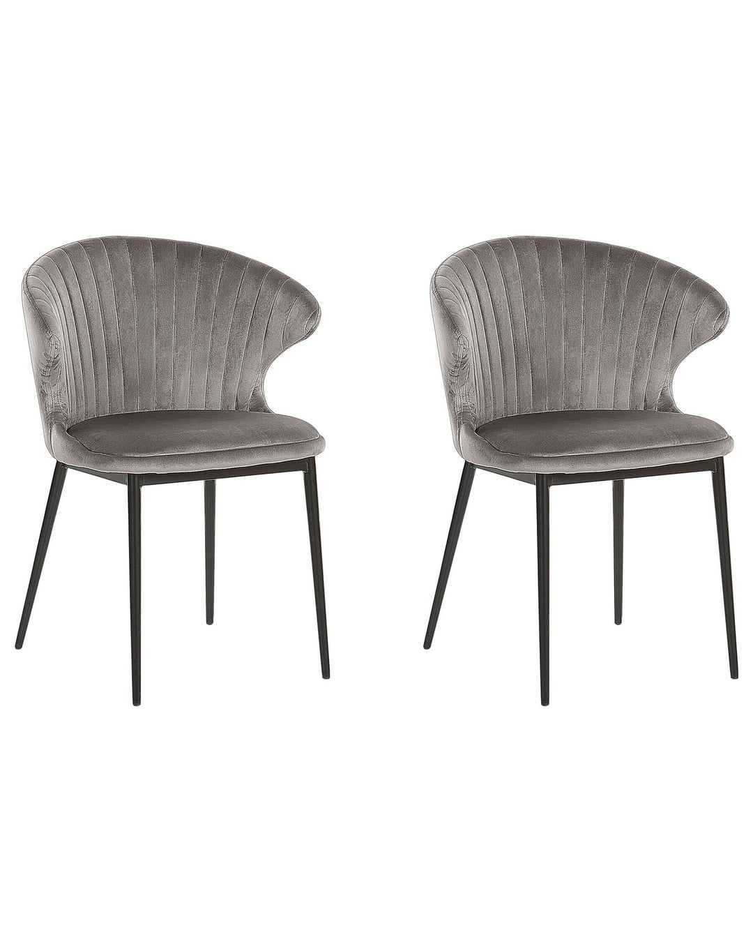 Dining Chair AUGUSTA Set of 2 Velvet Grey Augusta