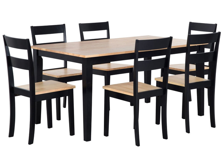 6 Seater Dining Set Black Georgia