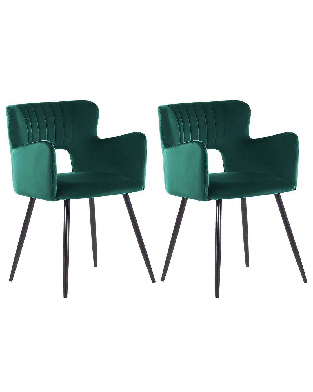 Dining Chair Set of 2 Velvet Emerald Green Sanilac