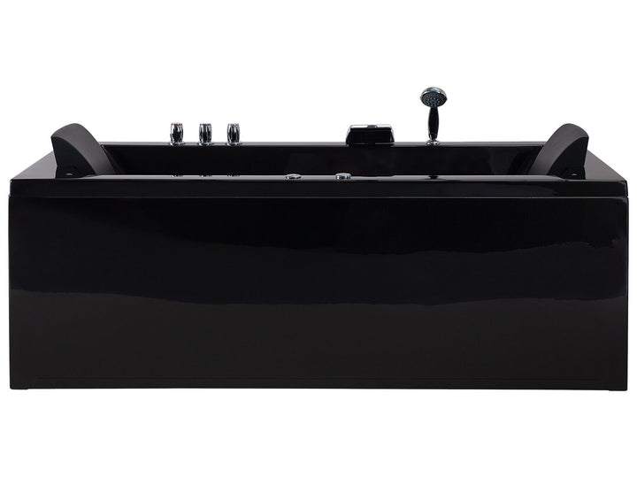 Left Hand Whirlpool Bath with LED 1830 x 900 mm Black Varadero