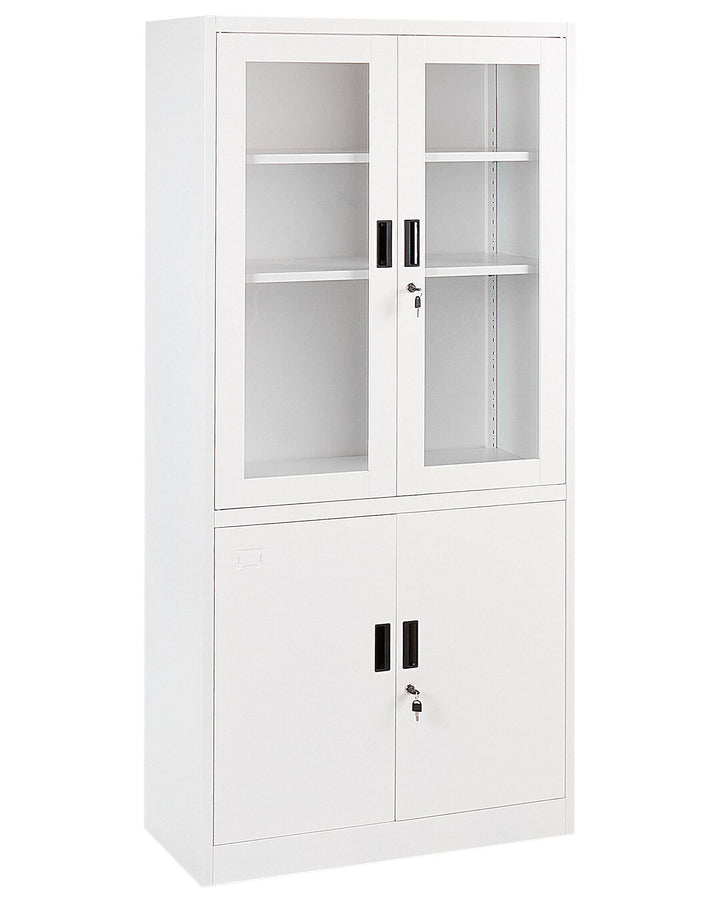 Metal Display Cabinet White Malachite