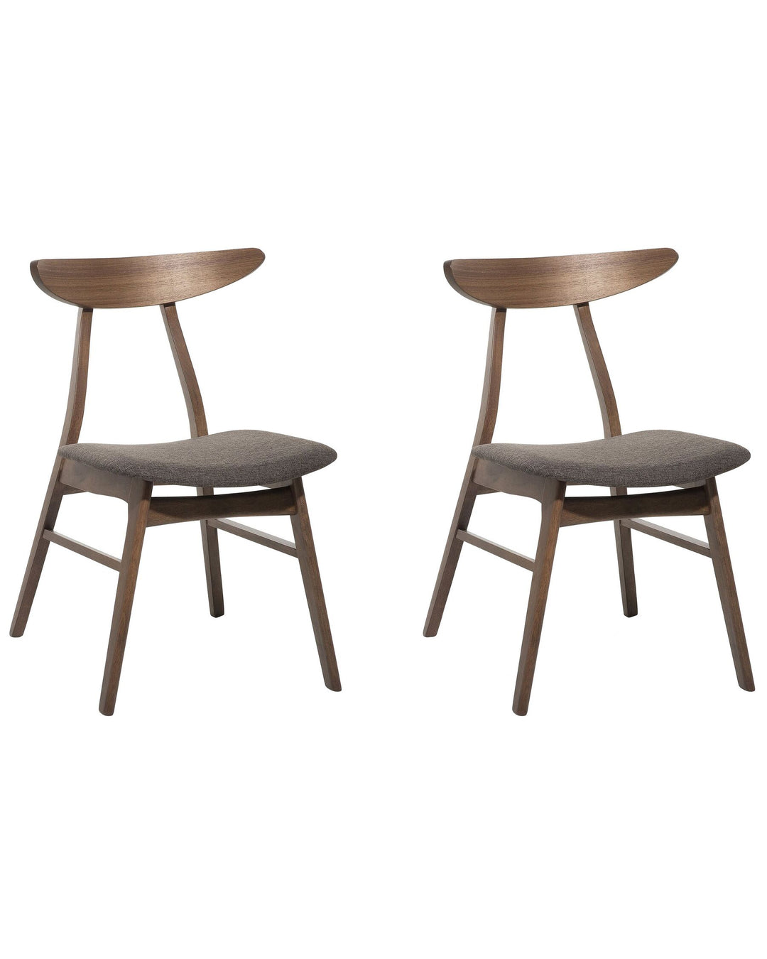 Rubberwood Dining Chair Set of 2 Dark Grey Lynn