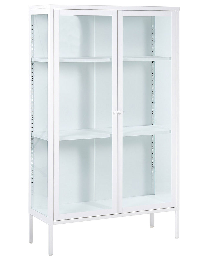 Steel Display Cabinet White Nash